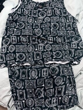 NWOTHalloween themed printed bamboo Women's wide leg flowy PJ set